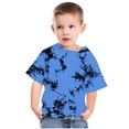 thumbnail image 3 of AJTQTH Summer Casual Tshirts for Kids Unisex Short-Sleeved Ombre Color Tees Round Neck Lightweight Tops Summer Boys Girls Comfy Breathable Clothes Outfits Blue#01 9-10 Years, 3 of 4