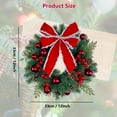 thumbnail image 2 of Christmas Wreath 12 Inch Green Artificial Front Door Wreath with Pinecones Berries Balls Red Bow Decorations for Fireplace Outdoor Indoor Party Wall Home Decor Xmas Wreath Ornament, 2 of 7