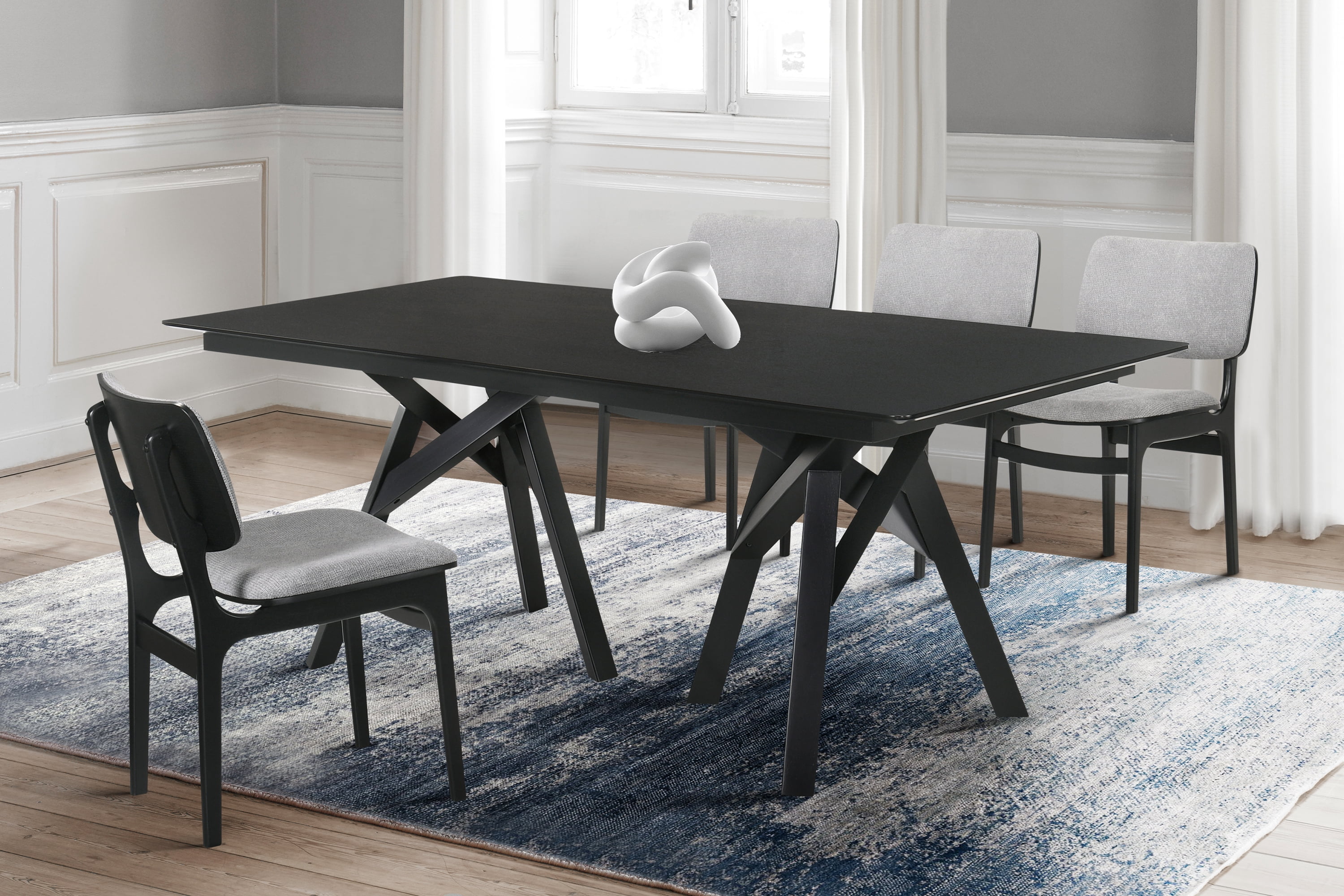 Cortina Lima 5 Piece Black Dining Set