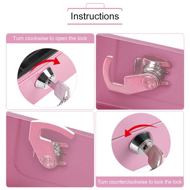 Mini Caja De Seguridad Con Cerradura De Llave De Acero, Caja Fuerte Para Joyas En Efectivo Con 6 Compartimentos Y 2 Llaves, Portátil Para Viajes En Casa Y Oficina