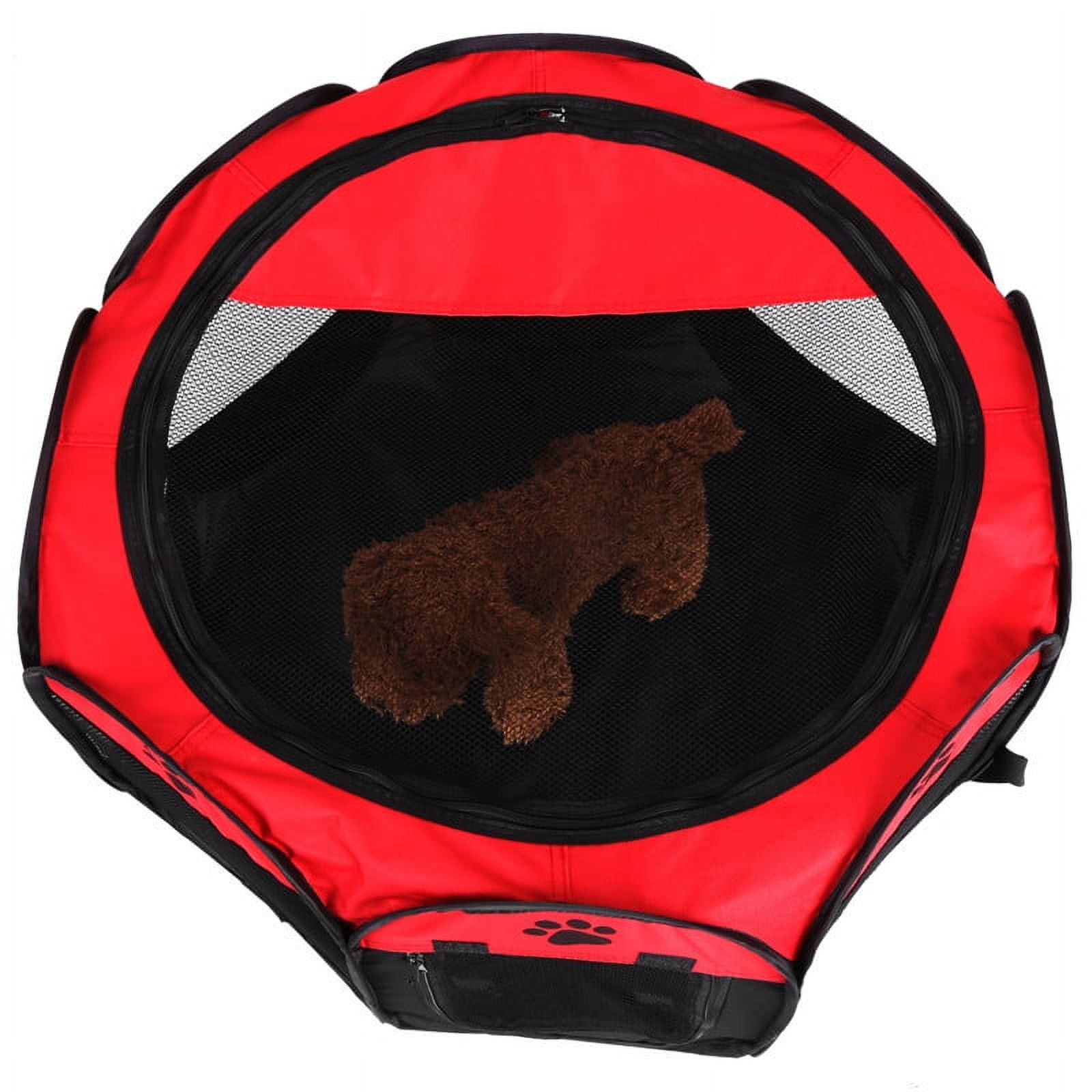 Walfront Pop-Up Foldable Dog Playpen, Red