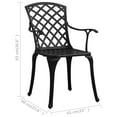 thumbnail image 4 of vidaXL Ensemble Bistro 3 Pcs Aluminium Moulé Noir, 4 of 5