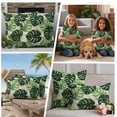 thumbnail image 4 of Outdoor Pillow Covers Green Palm Leaf Tropical Plant Waterproof Pillow Cases 16x16 Set of 2, Tortoise Leaves Seamless Throw Pillow Cover Pillowcase for Patio Balcony Couch Garden, 4 of 9