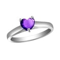 thumbnail image 1 of Amethyst Heart Solitaire Engagement Ring in 10k White Gold (0.50 Cttw), 1 of 1