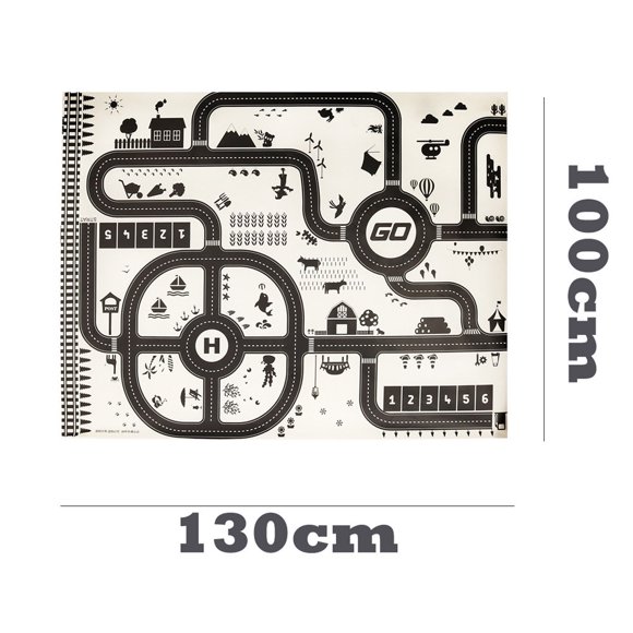 TIELUTT Tapis de Jeu pour Enfants Ville Route Bâtiments Carte de Stationnement Jeu Facteur de Concentration pour Enfants Activités pour Enfants à l'École 100 Sensoriel pour Garçons Animal pour Tout-Petits avec Planche Construction pour Enfants