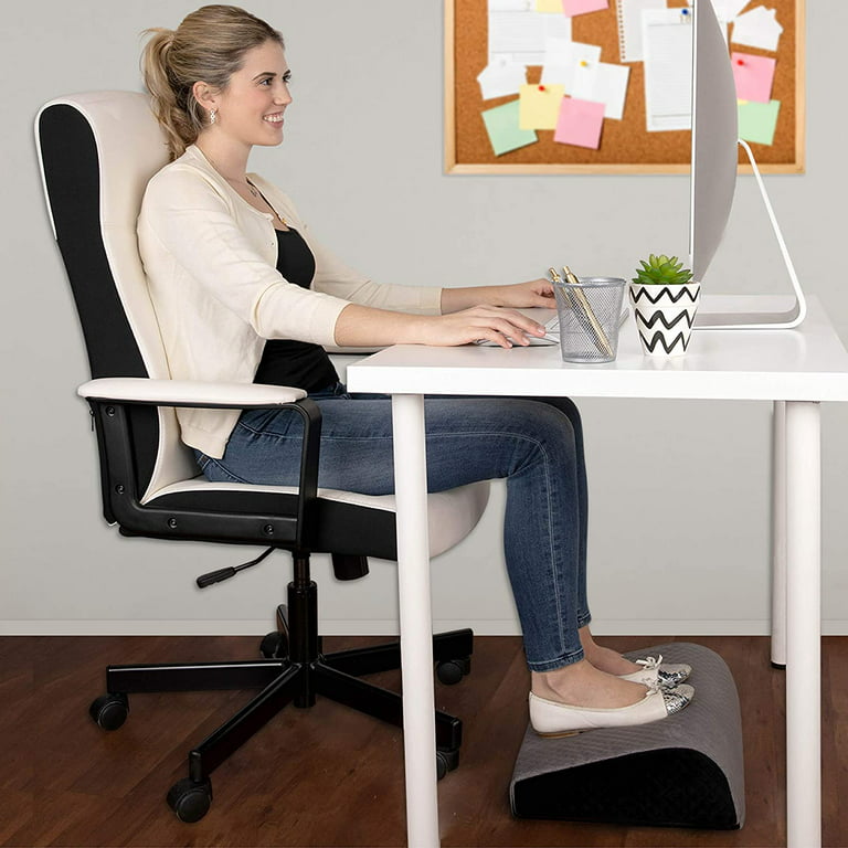 Kolbs Office Foot Rest Under Desk - Plush Velvet and Memory Foam