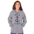 thumbnail image 3 of BCA Pink Ribbon Hope is An Anchor Zip Hoodie Sweatshirt Women Brisco Brands L, 3 of 6
