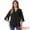 Black, variant on DARING DIVA Women's Chiffon Flowy Mesh Shirt Loose Work Tunic Blouse Top Black XS