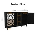 thumbnail image 7 of Spaco Sideboard Cabinet with 3 Mirror Doors and Storage, Modern Buffet Cabinet, Accent Storage Cabinet for Indoor as Living Room, Entryway, Black, 7 of 7