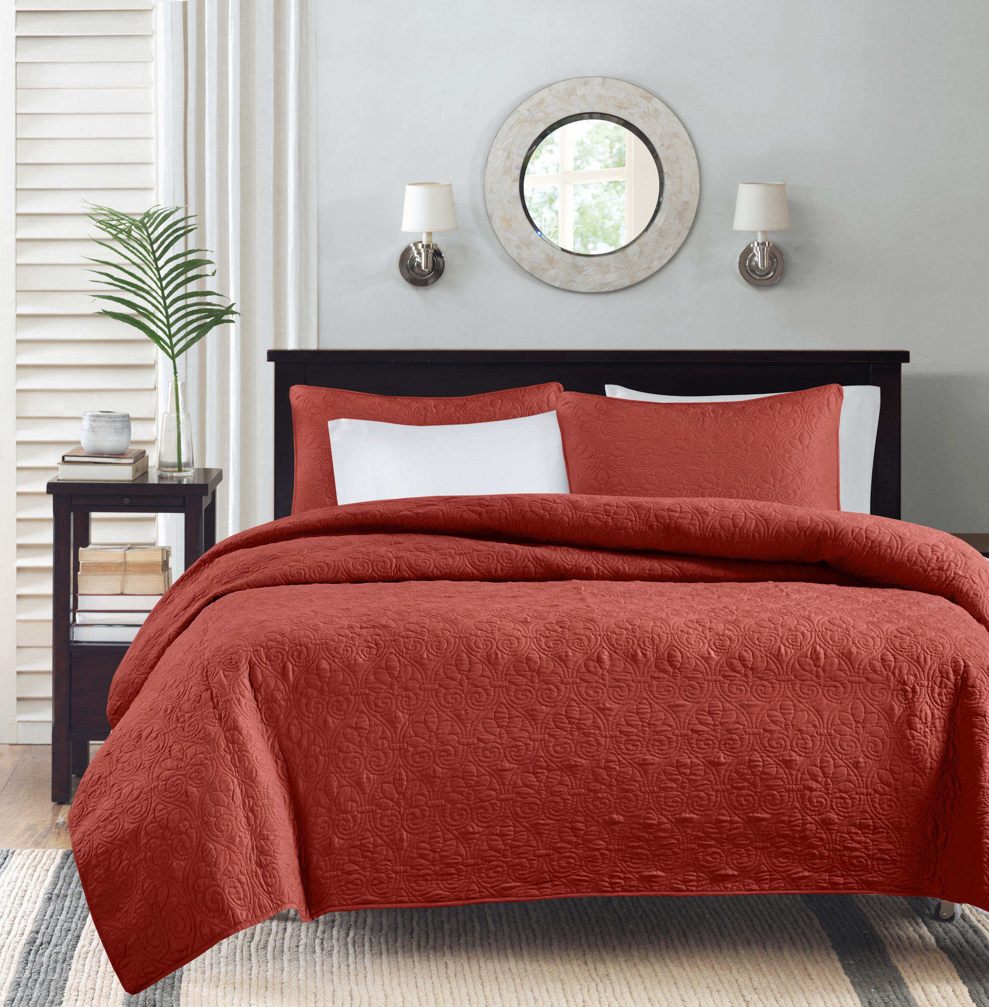 Home Essence Vancouver Super Soft Reversible Coverlet Set, King/Cal King, Red - image 3 of 14