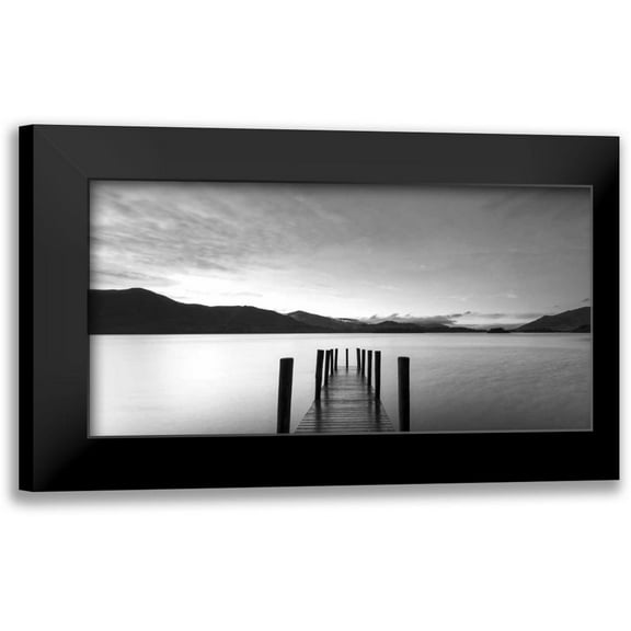 Anonymous 14x9 Black Modern Framed Museum Art Print Titled - Twilight on lake, UK