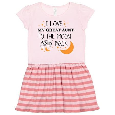 

Inktastic I Love My Great Aunt To The Moon and Back Gift Toddler Girl Dress