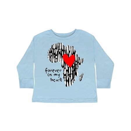 

Inktastic Black History Month Forever in My Heart Ink Print Africa Gift Toddler Boy or Toddler Girl Long Sleeve T-Shirt