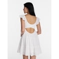 thumbnail image 3 of No Boundaries Tiered Cotton Dress with Flutter Sleeves, Women’s XXS-XXL, 3 of 5