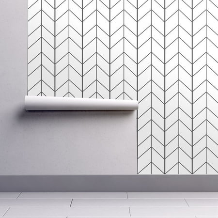 Peel-and-Stick Removable Wallpaper Arrow Chevron Black White Modern Home