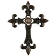 thumbnail image 1 of Urbalabs Western Cast Iron Wall Hanging Rustic Copper Cross Concho Bling Fleur De Lis, 1 of 7