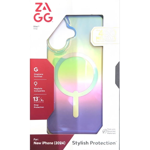 Zagg Milan Snap MagSafe Case for iPhone 16, Iridescent