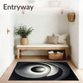 thumbnail image 3 of ODIKA 6' x 9' Machine Washable Non-Slip Area Rug, Op Art spiral High Traffic Rug, Gray, 84680, 3 of 7