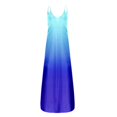 thumbnail image 4 of B91xZ Femmes Summer Robe Sans Manches Casual Flutter Sans Manches Cou Smocked Taille Élastique à Plusieurs Niveaux Robe Midi, Bleu L, 4 of 5