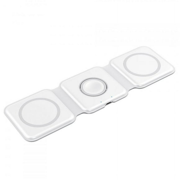 3-in-1 Magnetic Wireless Charger Stand Fast Charging Station Compatible for iPhone 14 13 12 AirPods iWatch 8 7 6 White