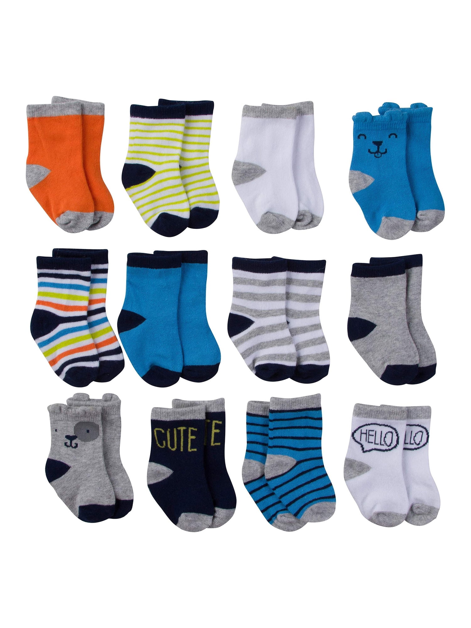 Pack of Six Casual The Childrens Place Baby Boys Camo Socks 