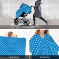 thumbnail image 6 of Car Seat Cover Baby, cute white polka dots blue Baby Car Seat Cover for Baby Boys Girls Newborn , Infant Car Seat Canopy Cover Nursing Breastfeeding Cover Warm Blanket, 6 of 7