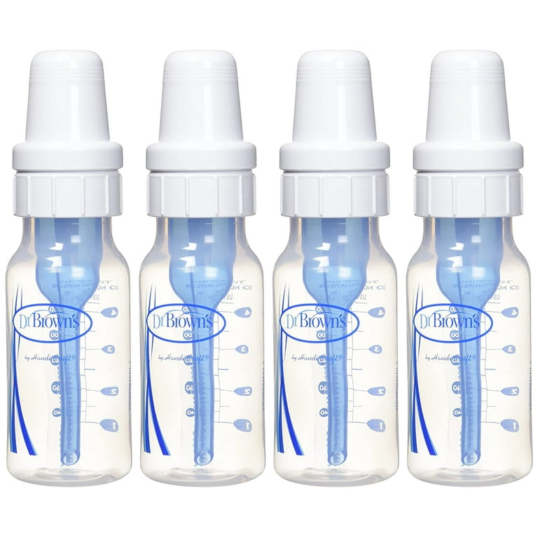 Dr. Brown's Natural Flow Anti-Colic Baby Bottle with Level 1 Slow Flow  Nipples, 4oz, 4 Pack 4 Pack, 4 oz 