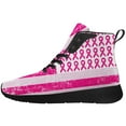thumbnail image 3 of Aidianart Breast Cancer Awareness American Flag High Top Sneakers Womens High Top Shoes Size 13, 3 of 5