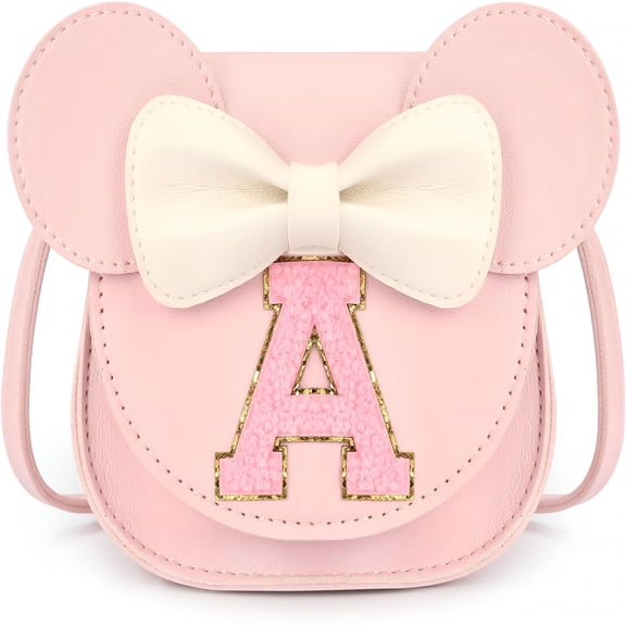 AOMRCOL Toddler Purse Girl Gifts: Girls Birthday Gifts for 3-8 - Toys for Ages 2-4 Purse, Pink, Letter A