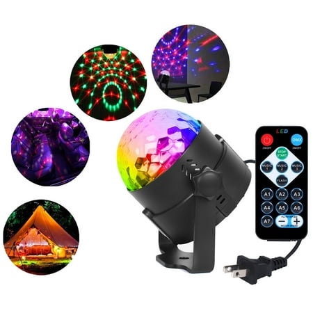 Party Disco Lights DJ Magic Ball Sound Activated Remote LED Crystal Effect (Best Home Disco Lights)