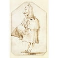 thumbnail image 3 of Giovanni Battista Tiepolo 17x24 Black Modern Framed Museum Art Print Titled - Caricature of a Man in a Mask and a Cloak, Holding a Muff and a Tricorne, Standing in Profile to the Left (1760), 3 of 5