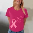 thumbnail image 2 of Women Breast Cancer Print T Shirt Short Sleeve Women Short Sleeve Round Neck Tee Womens Basic T Shirts Tops, 2 of 8
