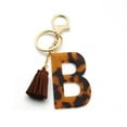 thumbnail image 1 of Porte-clés Lettre Imprimé Léopard Accessoires pour Femmes et Filles Initiale Dorée, 1 of 2