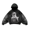 thumbnail image 3 of FASHOFT Men's Y2k Gothic Graphic Hoodie Sweatshirt Drop Shoulder Streetwear Pullover Tops Black M, 3 of 3