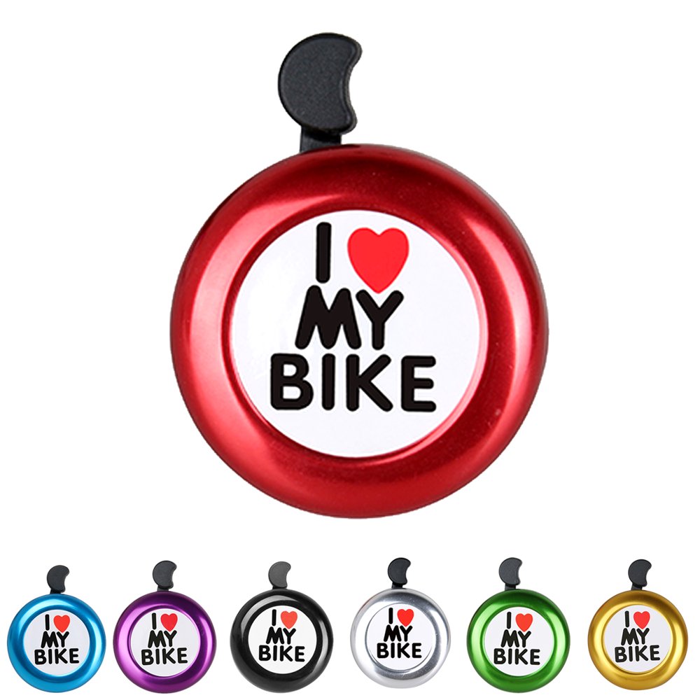 Red Bike Bell I Love My Bike Bell Loud Aluminum Bike Horn Ring Mini