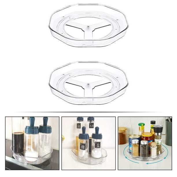 FELTECHELECTR 2Ud Organizador Giratorio Transparente Para Especias Y De Cocina Con Rotación Fácil