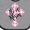 thumbnail image 4 of Inktastic He is Risen Pink Plaid Cross Boys or Girls Baby Bib, 4 of 4