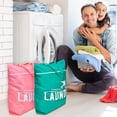 thumbnail image 4 of 2 Pcs Large Travel Laundry Bag Washable Waterproof Wet Dry Bag Dirty Clothes Bag Swimsuit Workout Bag for Gym Clothes Laundry Wet Clothes Swimming Pool Yoga College Dorm, 4 of 8