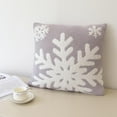thumbnail image 3 of Set of 2 Winter Gift Ultra Soft Snowflake Throw Pillow Cover Microfiber Christmas Cushion Case Cozy Fluffy Grey Pillowcase Decor for Sofa Couch 18x18 Inches (1-Snowflake), 3 of 6