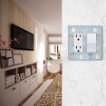 thumbnail image 5 of Yayeee Rocker Switch Wall Plate 2-Gang 4.7"x4.6" Home Decorative Outlet Cover, Blue Rabbits, 5 of 6