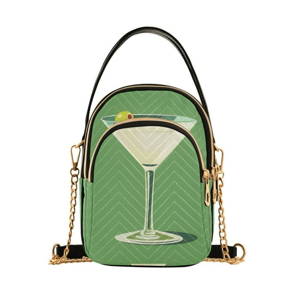 FORMRS Crossbody Bag for Women Quilted Travel Shoulder Cell Phone Purse with Chain Strap Handbag, Green Lemon Juice