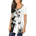 thumbnail image 3 of ONLYSHE Womens Summer Blouses Casual Dressy V Neck Short Sleeve Tunic Tops Casual Flowy T Shirts, 3 of 6