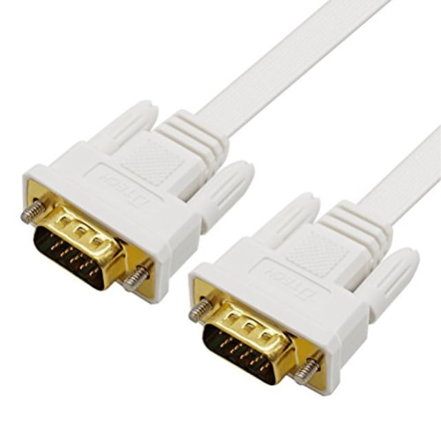 DTECH 65 ft Long VGA Cable Male to Male SVGA Computer Monitor Cord Flat Slim 