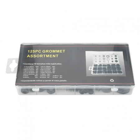 

125Pcs Rubber Grommet Assortment Kit - Electrical Wire Gasket Washer Seal Set