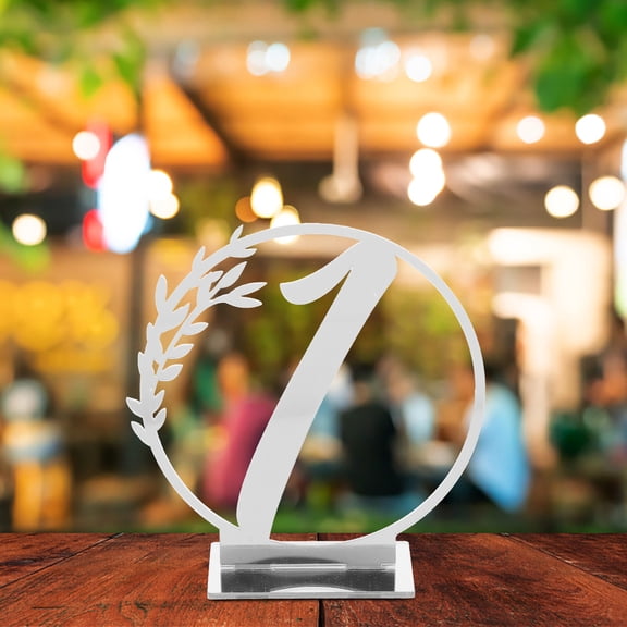Mobestech 10Pack Silver Wooden Wedding Table Numbers Decors for Seating Arrangement and Celebration