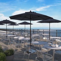 California Umbrella Venture 9' Bronze Market Umbrella in Indigo