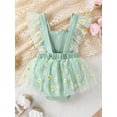 thumbnail image 3 of KelaJuan Baby Girls Rompers Dress Daisy Print Fly Sleeve Backless Mesh Tulle Skirt Hem Toddler Bodysuits Summer Clothes with Headband, 3 of 6