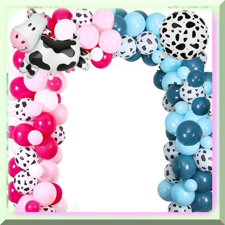 153-Piece Balloon Arch Kit - Pink & Cow Print Balloons For Baby Showers & Western Parties