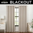 thumbnail image 2 of Eclipse 100% Blackout Curtain, Larissa Solid Grommet Curtain, 63 in Long x 50 in Wide, Textured, Sandstone, 2 of 10