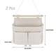 thumbnail image 2 of Paquete de 2 bolsas de almacenamiento colgantes, montaje de alta capacidad, 3 compartimentos con ganchos adhesivos, organizador colgante, 2 of 7